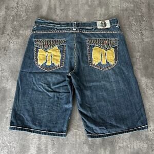 Crazy Vintage Y2K Baggy Jnco Style Grunge Rhinestone Shorts